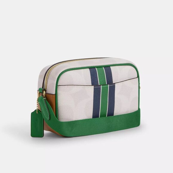 NWT Coach CBM36 Mini Jamie Camera Bag In Signature Canvas With Varsity Stripe - Picture 4 of 8